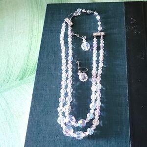 Vintage Aurora Borealis Necklace Set